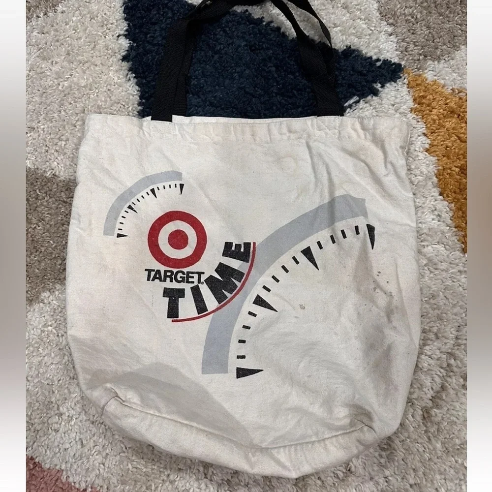 Vintage “it’s Target Time” target canvas tote bag